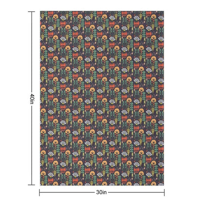 Scandinavian Wildflowers Throw Blanket