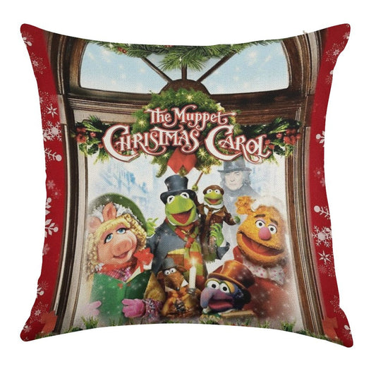 The Muppet Christmas Carol Linen Throw Pillow Cover