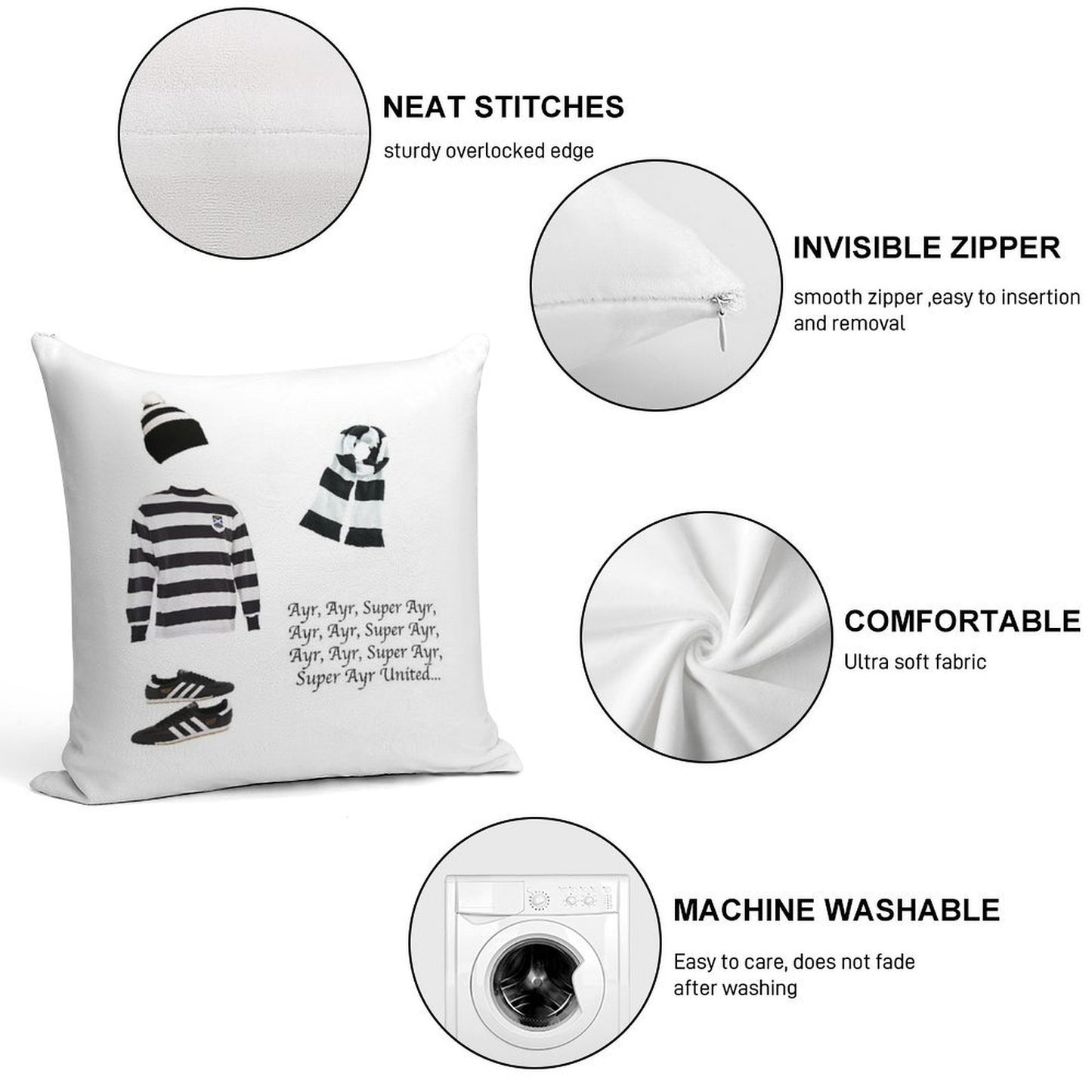 Ayr United Fc Soft Gift Ready Throw Pillow