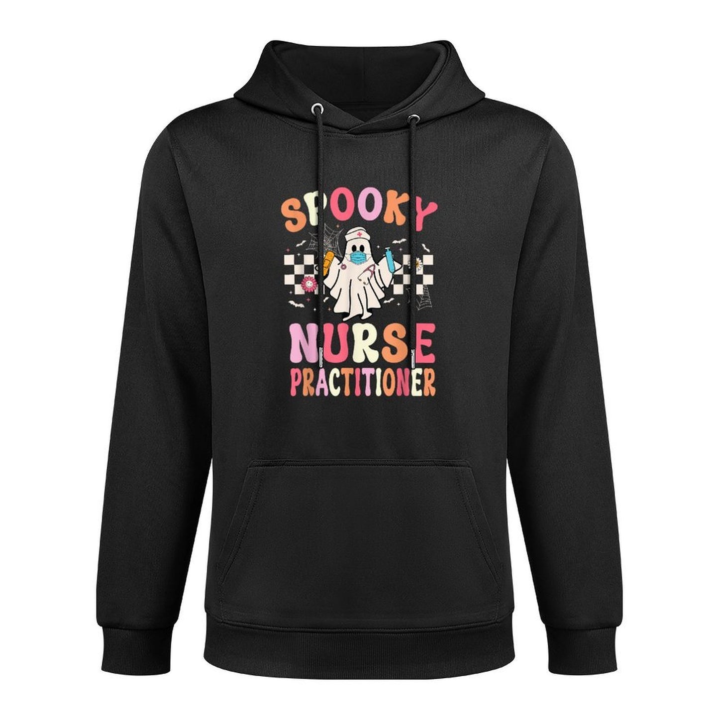 Spooky Nurse Practitioner Ghost Halloween Nurse Practitioner Durable Construction Hoodie