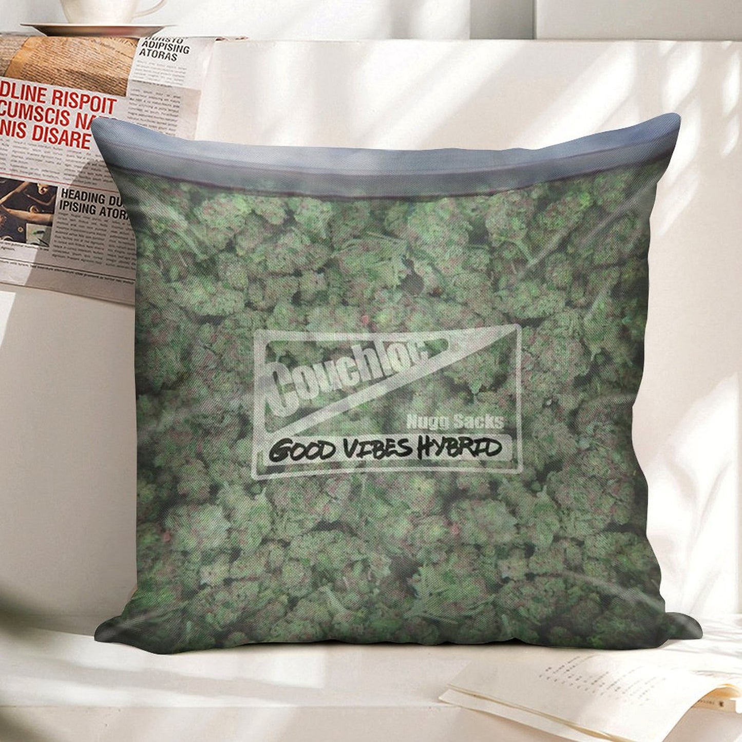 The Big Bag of Weed Pillow Linen Throw Pillow Cover