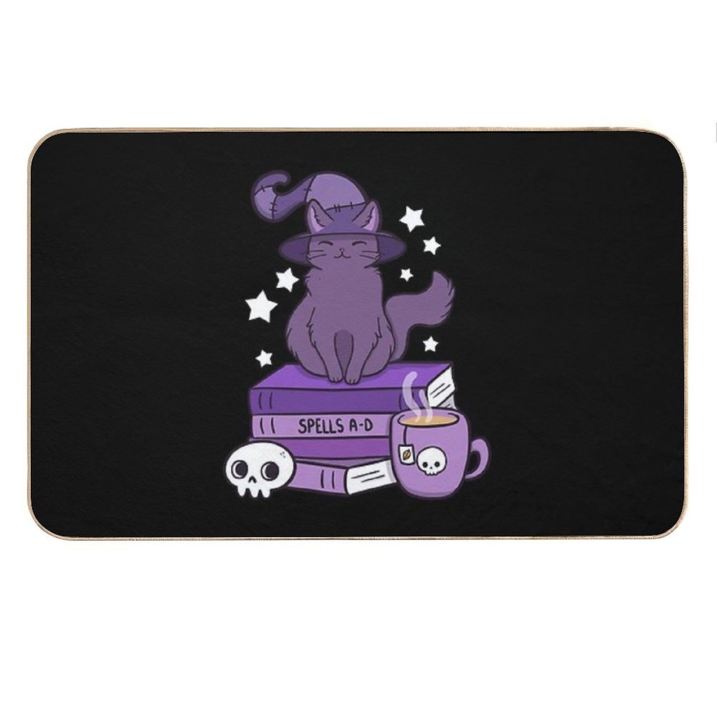 Feline Familiar 02  Black  Nikury Bath Mat