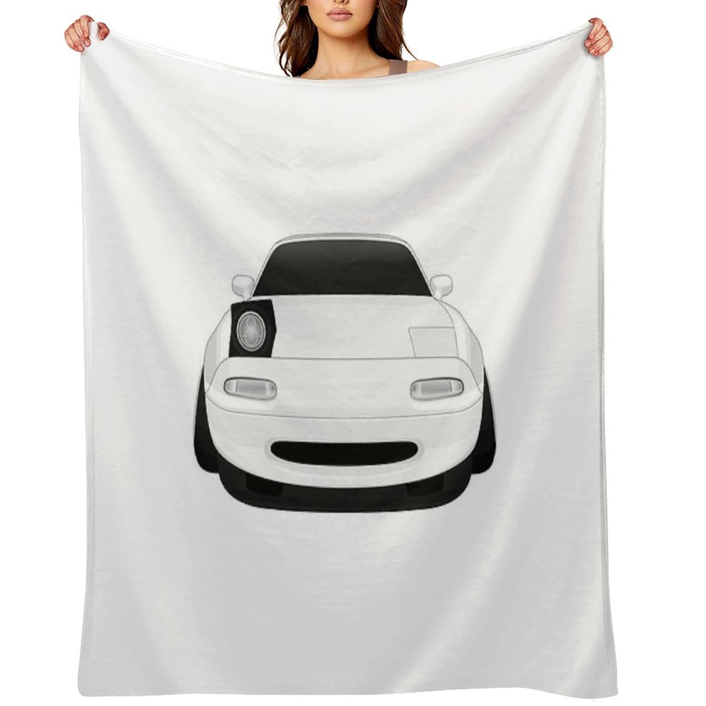 Miata Wink White Throw Blanket