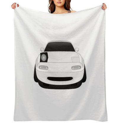 Miata Wink White Throw Blanket