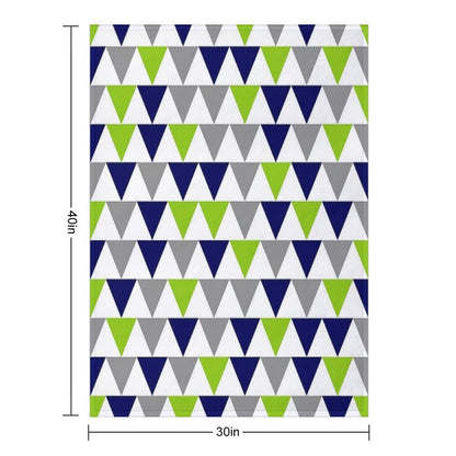 Arrows Lime Green,  Bright Navy Blue, Grey, And White Geometric Pattern Throw Blanket