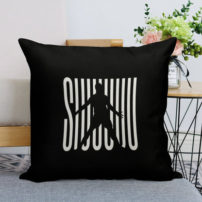 Siuuu CR7, Cristiano Ronaldo Funny Linen Throw Pillow Cover