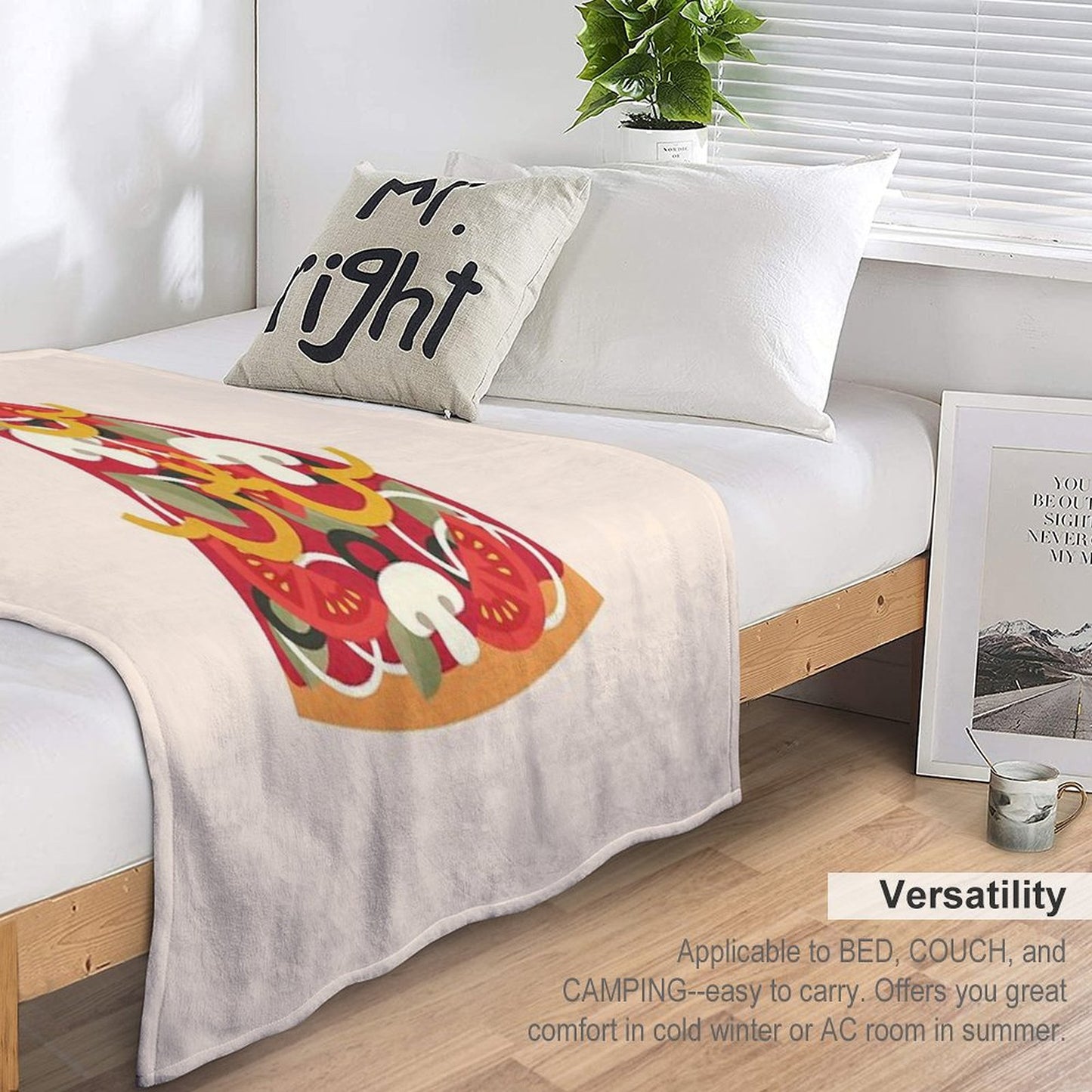 Pizza on Earth - Vegetarian Version Throw Blanket