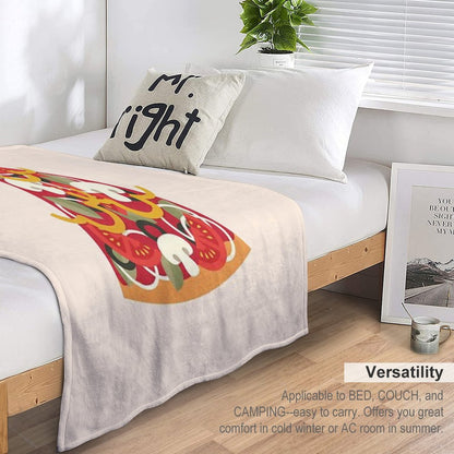 Pizza on Earth - Vegetarian Version Throw Blanket