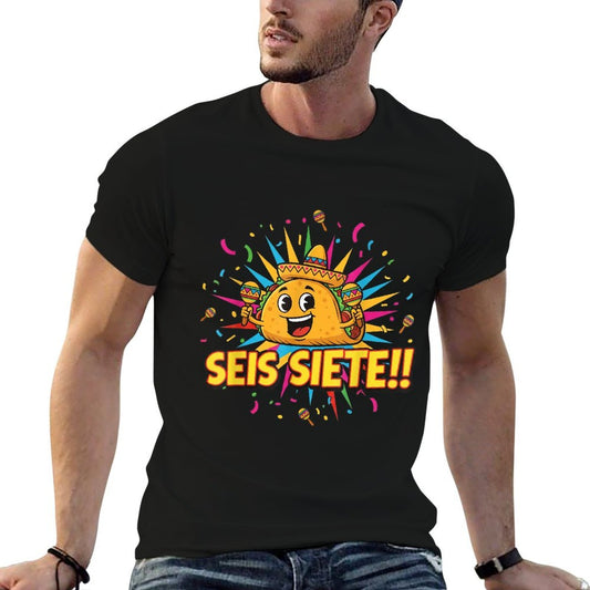 Cinco De Mayo Funny Taco 67 Mexican SEIS Siete Meme Party  Wrinkle-resistant T-Shirt