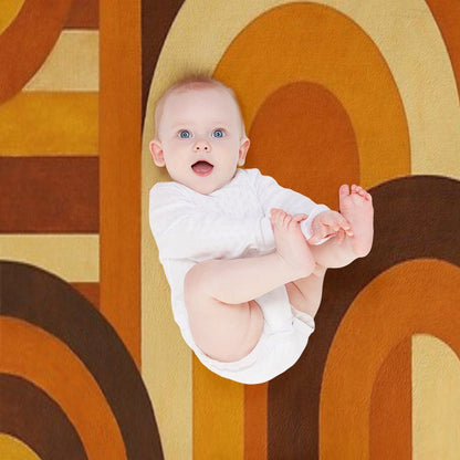 Arches And Sunspots Retro MCM Geometric Design Throw Blanket