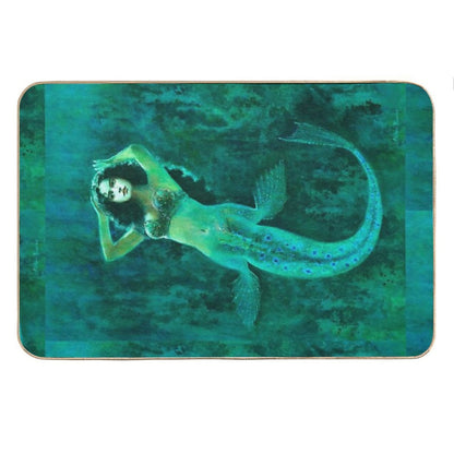 Vintage Surreal Mermaid Bath Mat