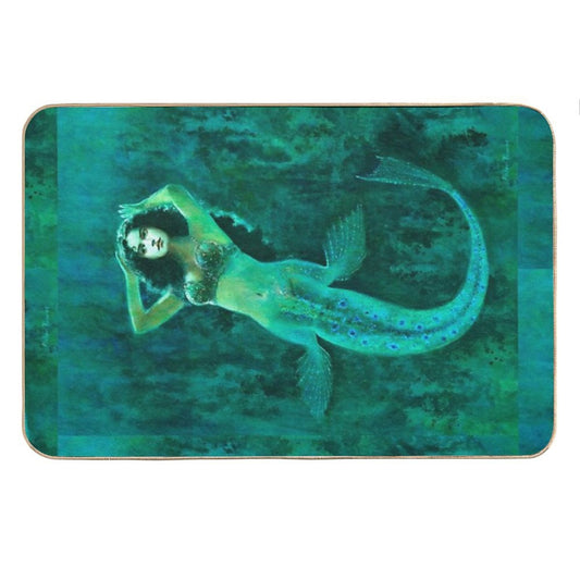 Vintage Surreal Mermaid Bath Mat