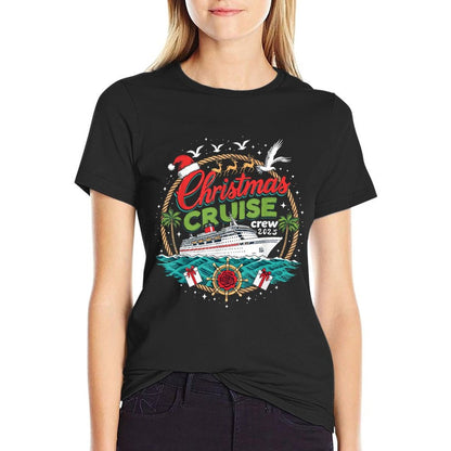 Christmas Cruise Crew 2025 Family Pajamas Holiday Vacation  Polyester Blend T-Shirt