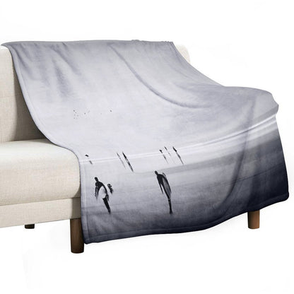 Strangers on A Beach - Abstract Seascape Throw Blanket