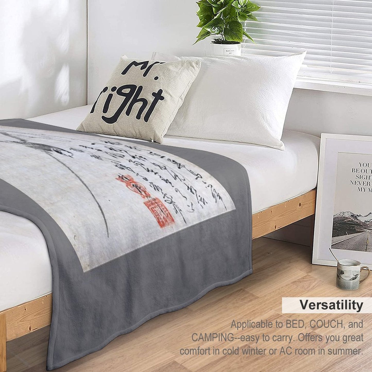 Bird on A Branch (Restored Japanese Artwork) Throw Blanket