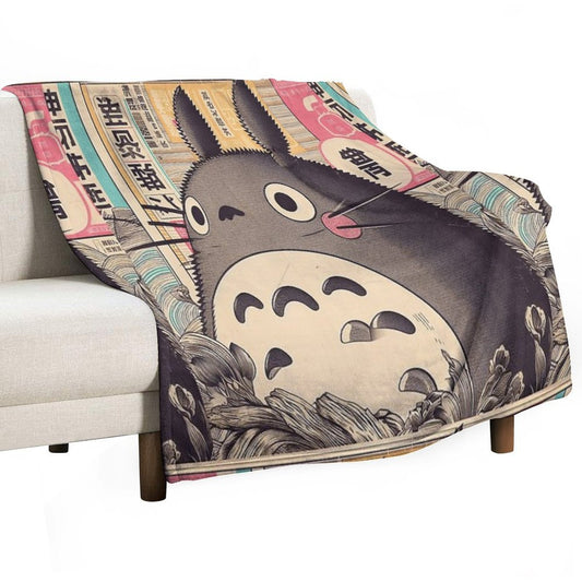 Vintage Japanese Poster Japanese Icon with Retro Charm Throw Blanket