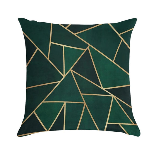 Green & Gold Pattern Soft Luxury Feel Throw Pillow