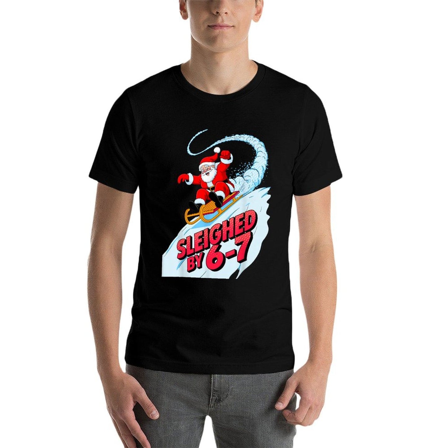 Christmas 67 Funny Xmas Six Seven Ugly Sweater 6-7  Summer-ready Fabric T-Shirt