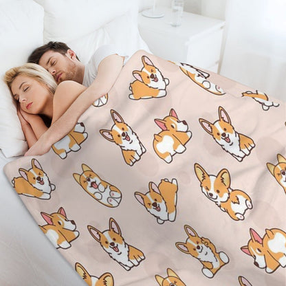 Corgi Puppy Fun Throw Blanket