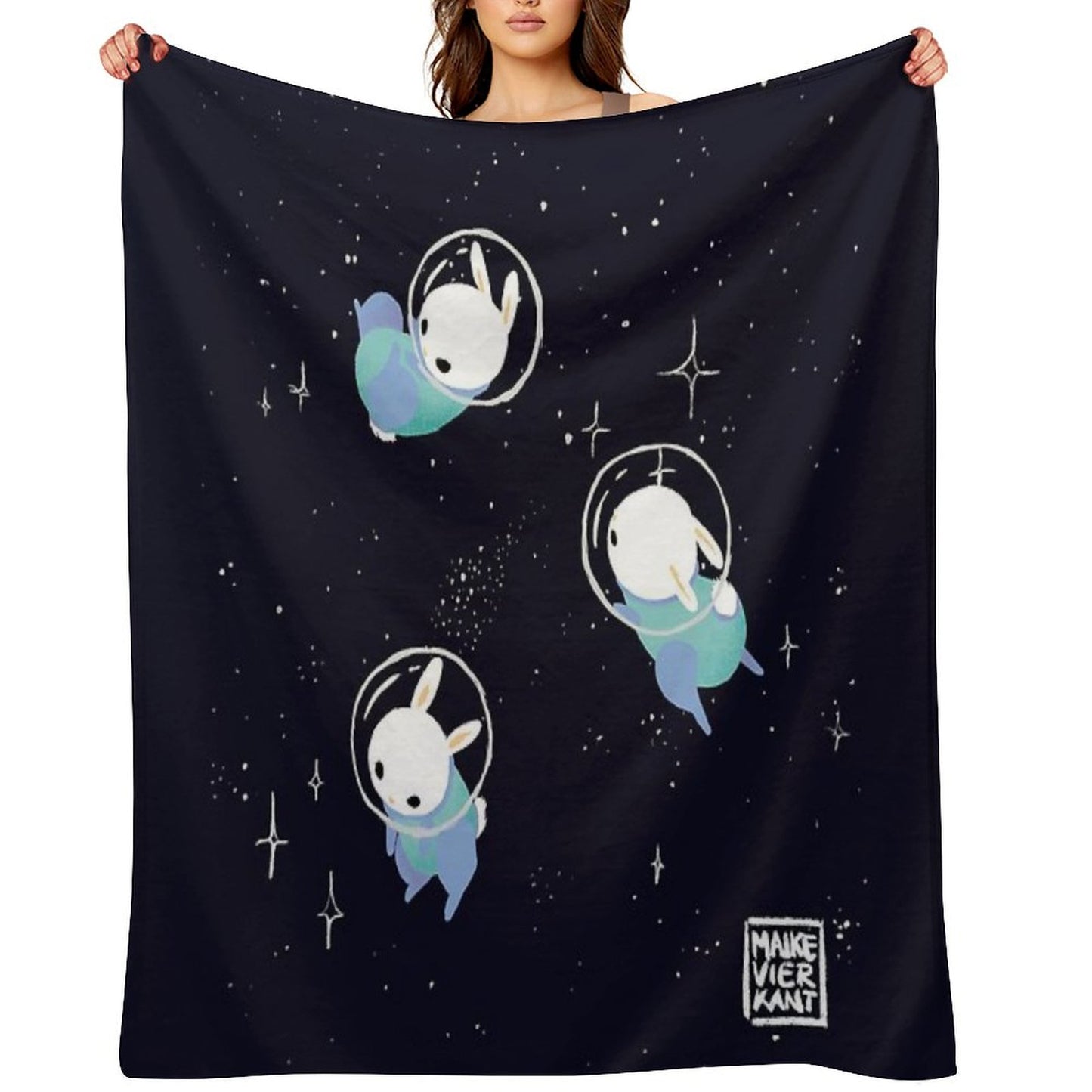 Space Bunnies Throw Blanket