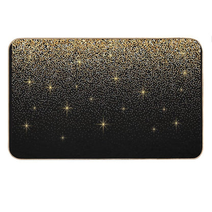 Black And Gold Glitter Pattern Bath Mat