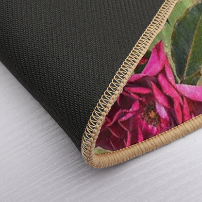 Antique Green Botanical Flower Rose Botanical Garden  Nightgarden Bath Mat