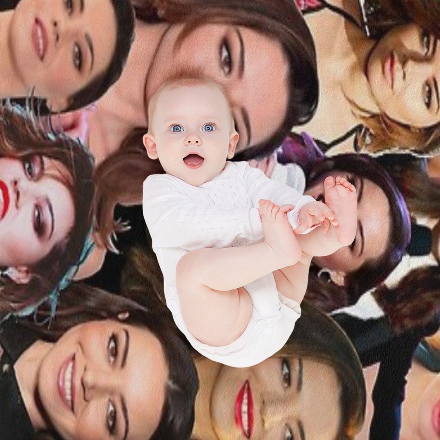 Aubrey Plaza Photo Collage Throw Blanket