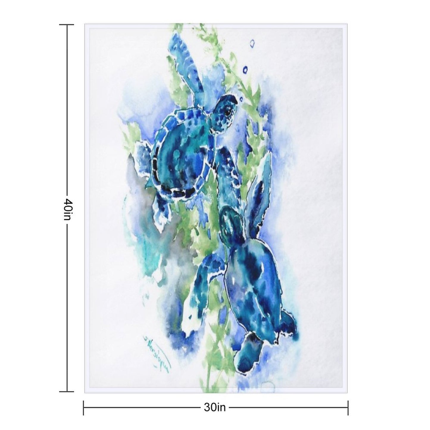 Sea Turtles Turquoise BLue Design Throw Blanket