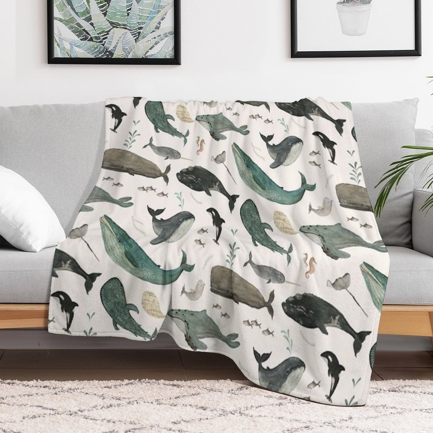 Whale Song Throw Blanket