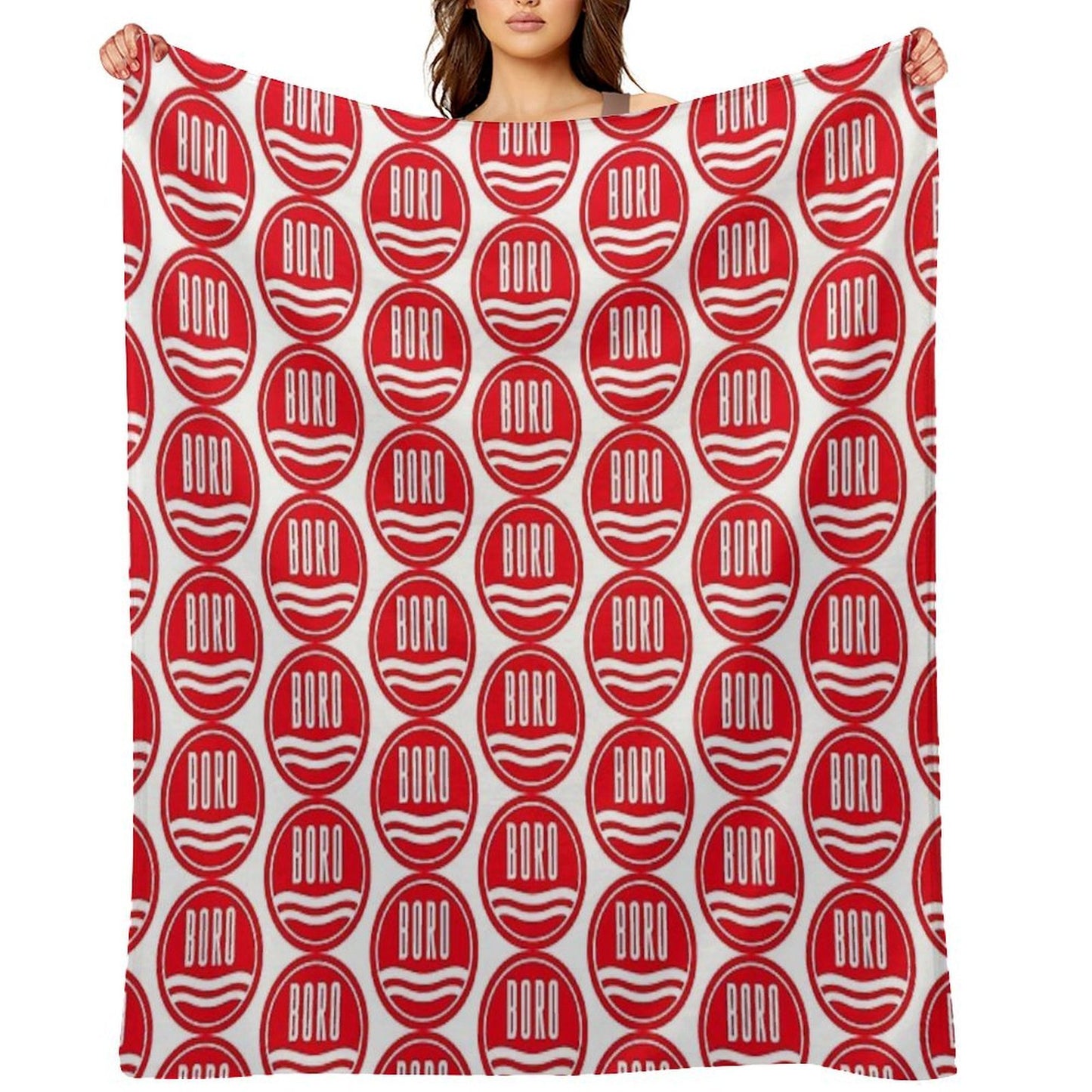 The Imperial Power of The Boro Red Throw Blanket