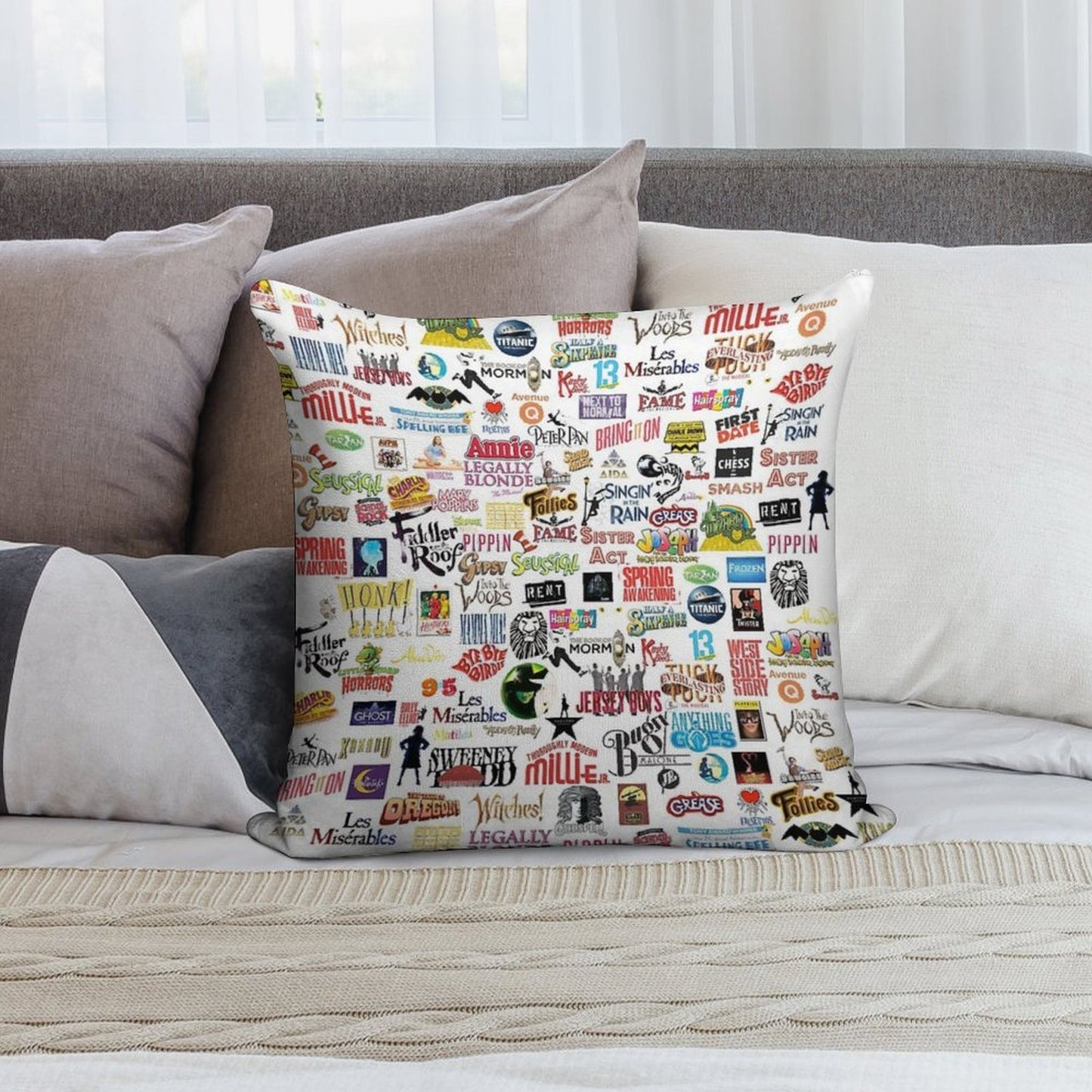 Musical Logos Soft Anti-Pilling Throw Pillow