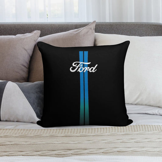 Retro Ford Stripes Soft Shrink-Resistant Throw Pillow