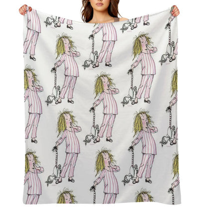 Yawning Eloise in Her Pajamas Throw Blanket