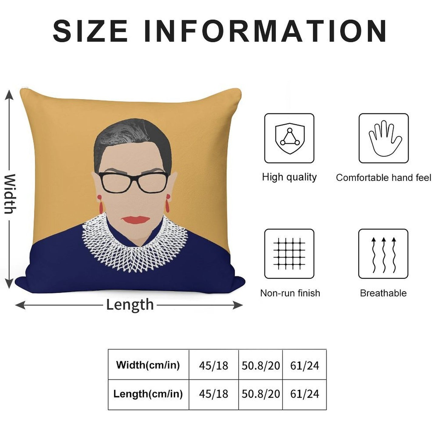 Ruth Bader Ginsburg Soft Ultra-Soft Texture Throw Pillow
