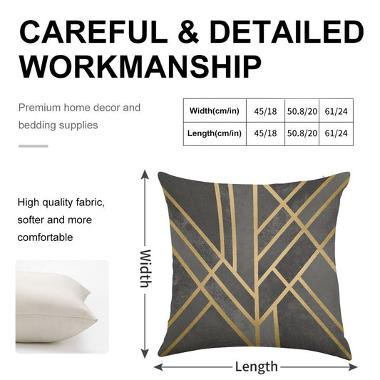 Art Deco Geometry 1 Linen Throw Pillow Cover