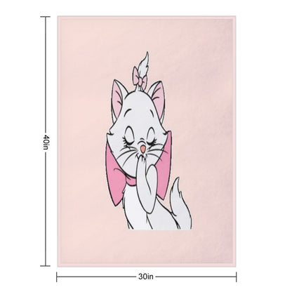 Marie Cute Aristocats. Beautiful Kitty. Cartoon Cat Teehee Throw Blanket