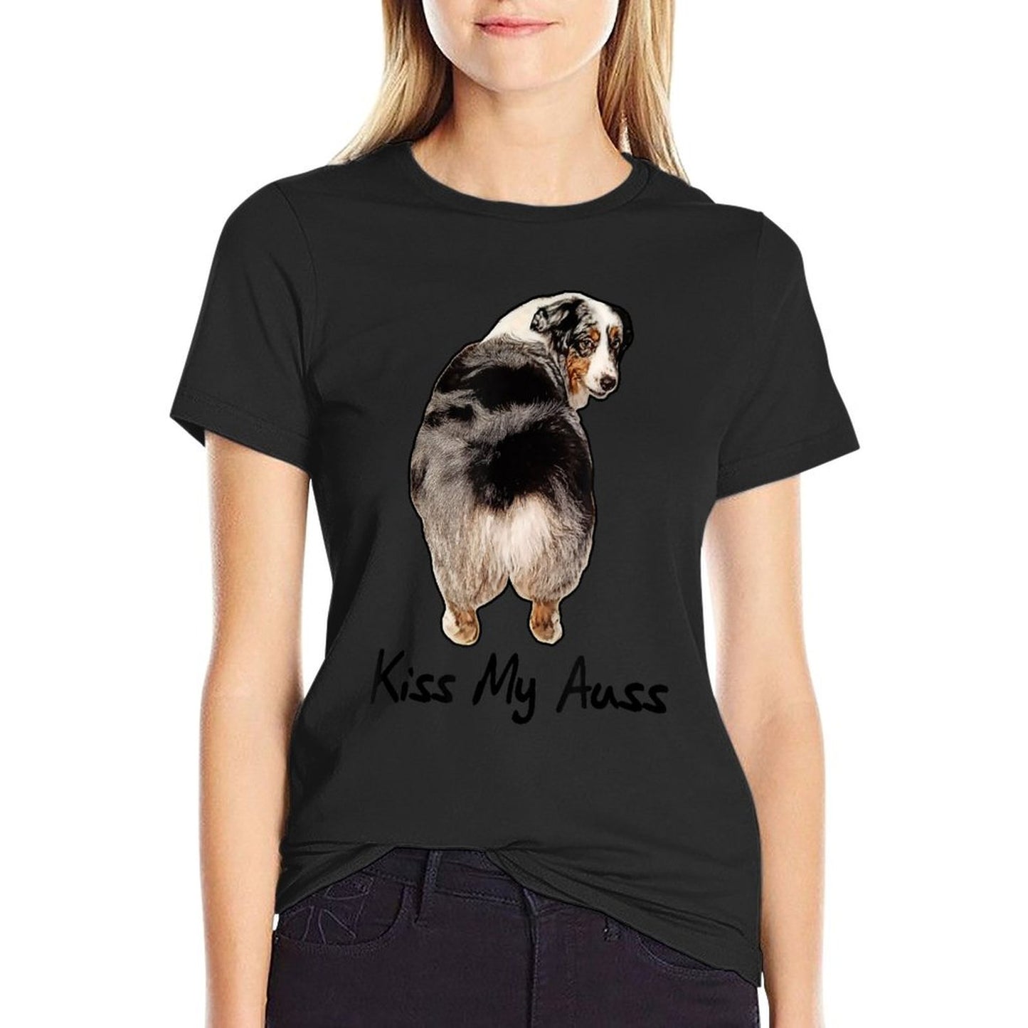 Funny Miniature Australian Shepherd Kiss My Auss Mini Aussie T-Shirt