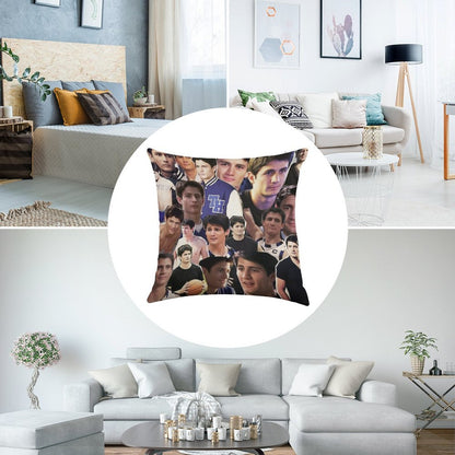 Nathan Scott Collage 2 Linen Throw Pillow Cover