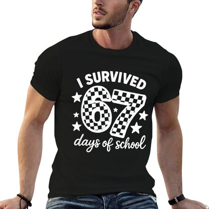 I Survived 67 Days of School Funny 67 Teachers Students Meme  Vintage-inspired T-Shirt