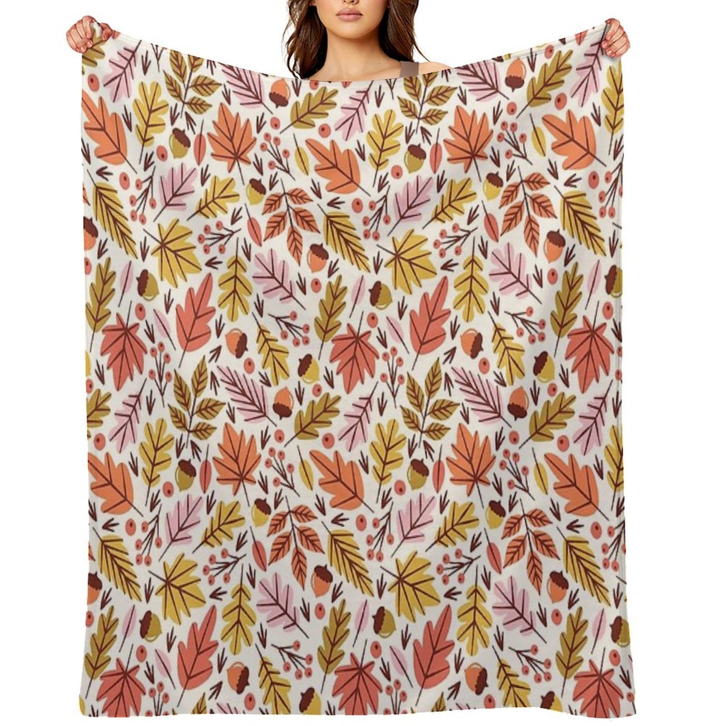 Leaves & Acorns Throw Blanket
