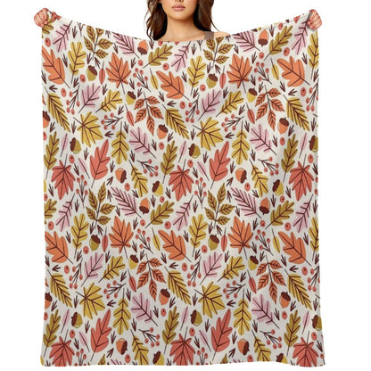 Leaves & Acorns Throw Blanket