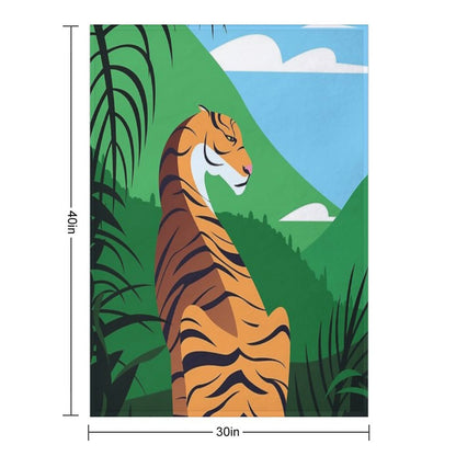 Tropical Tiger Throw Blanket
