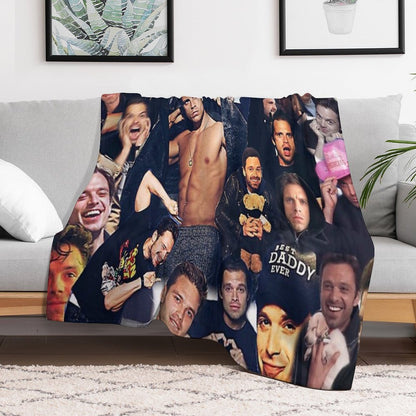 Sebastian Stan (collage Design) Throw Blanket