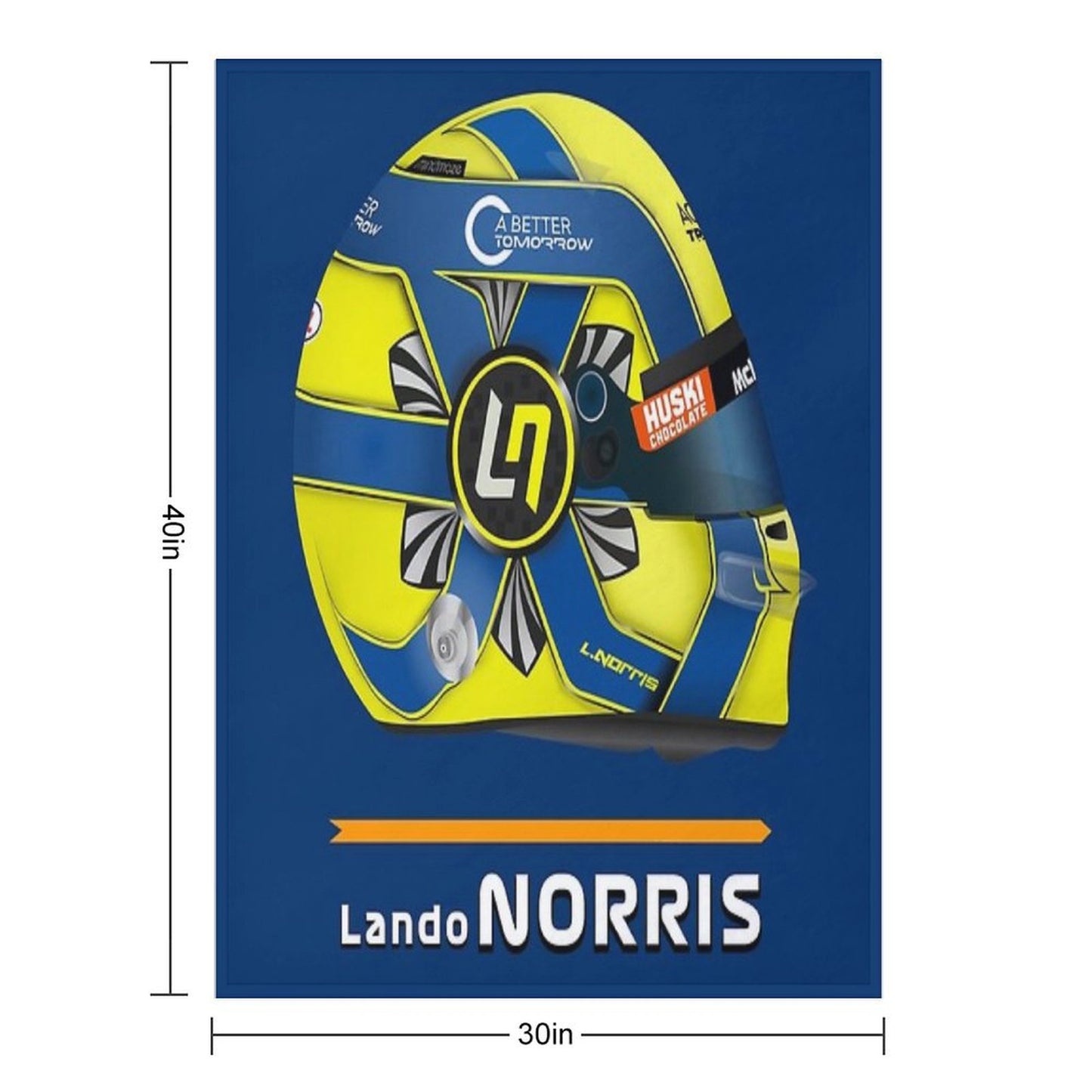 Lando Norris Helmet 2020 Graphic Throw Blanket