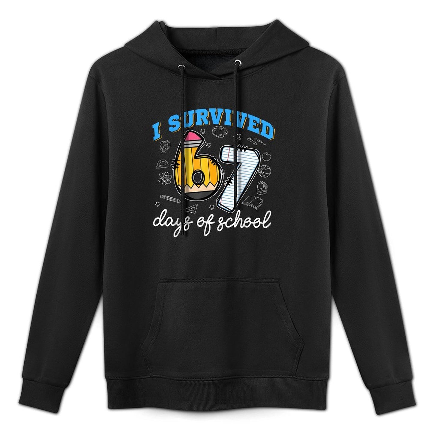 I Survived 67 Days of School Funny 67 Teachers Students Meme Pilling-Resistant Hoodie