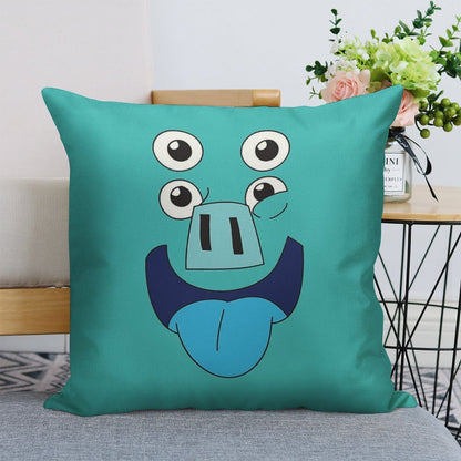 Kipo - Pig Face Linen Throw Pillow Cover