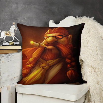 Gragas Alpha Male Linen Throw Pillow Cover