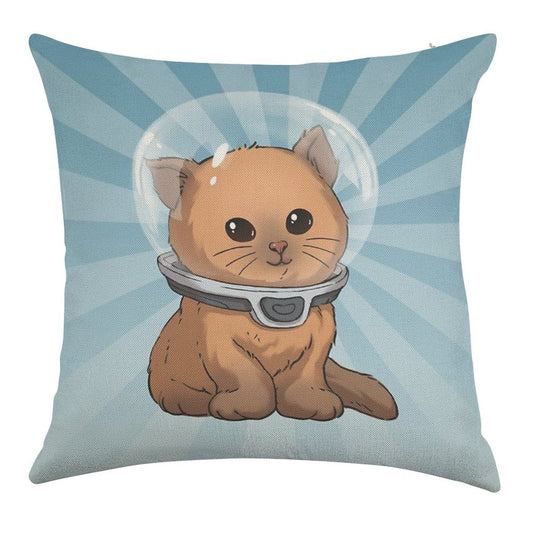 Keep Calm Kitty Linen Throw Pillow Cover