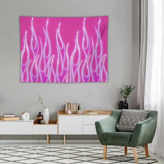 Pink Flames Tapestry