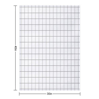 Grid White Gray Throw Blanket